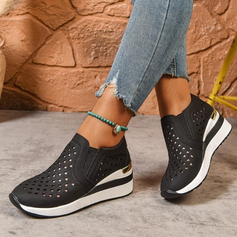 Mode 2025 Sommer Neue Mode Lässige Keilabsatz Damen Low Top Einzelne Schuhe Hohle Atmungsaktive Bequeme Vielseitige Slipper Sandalen