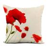Nordic modern red flower linen pillowcase sofa cushion cover home decoration can be customized for you 40x40 50x50 60x60 45x45