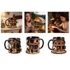 Artistic Equestrian Theme Drinking Cup Ceramic Coffee Mug With Flat 2D Print Horse Stable Pattern For Daily Use