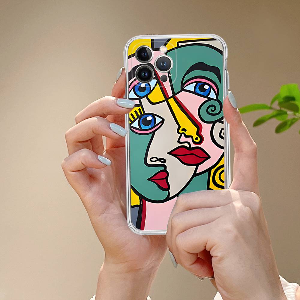Picasso Abstract Art Fit For IPhone 16 15 Promax Phone Case IPhone 14 11 12 High End 13 Pro Silicone
