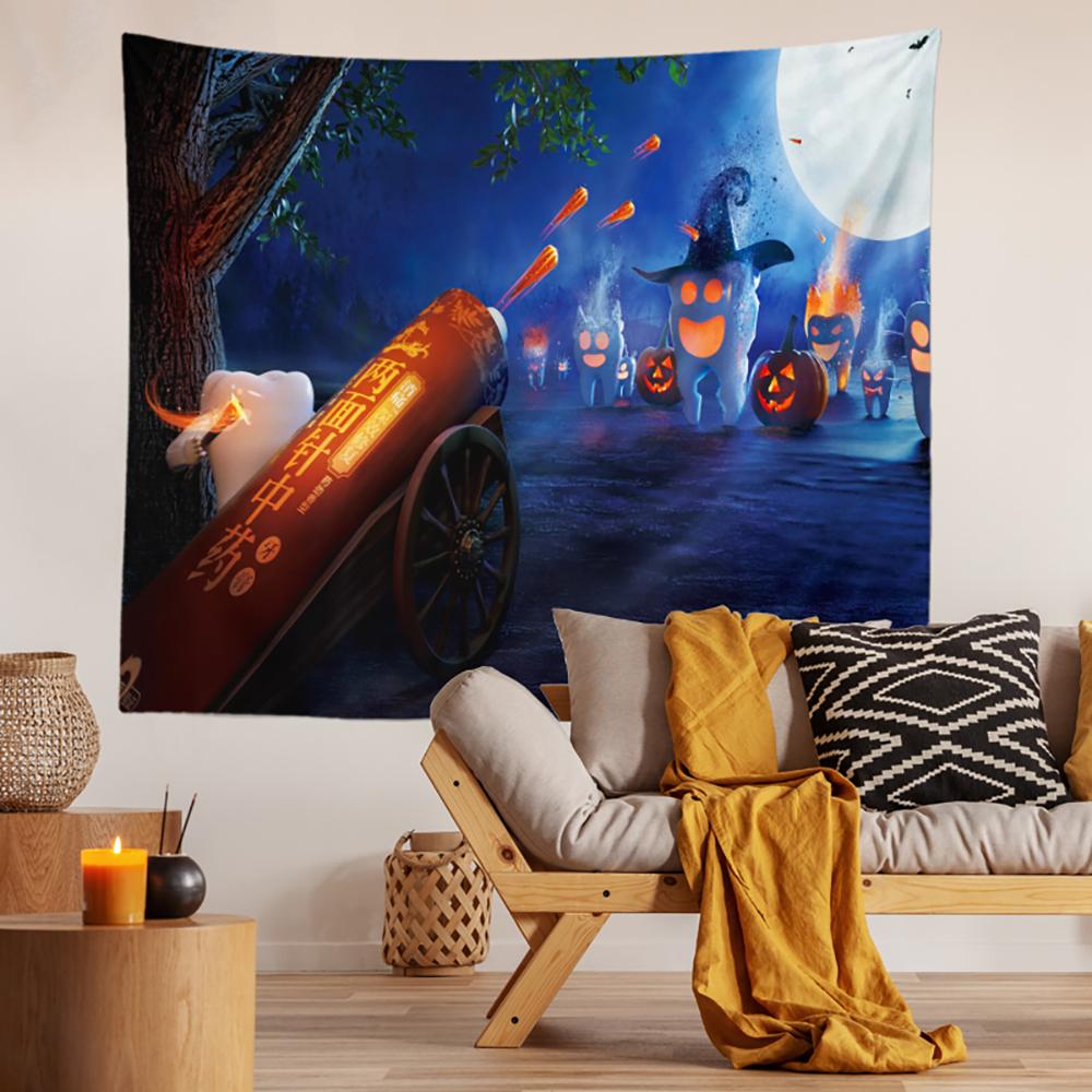 Halloween Horror Pumpkin Print Pattern Tapestry Ceiling Home Living Room Bedroom Wall Decoration Tapestry 230x180cm