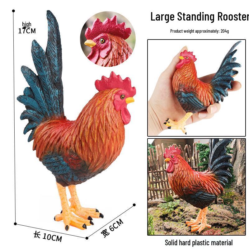 Realistic Farm Animal Models: Big Yellow Duck, Rooster, Turkey, Goose, and Swan