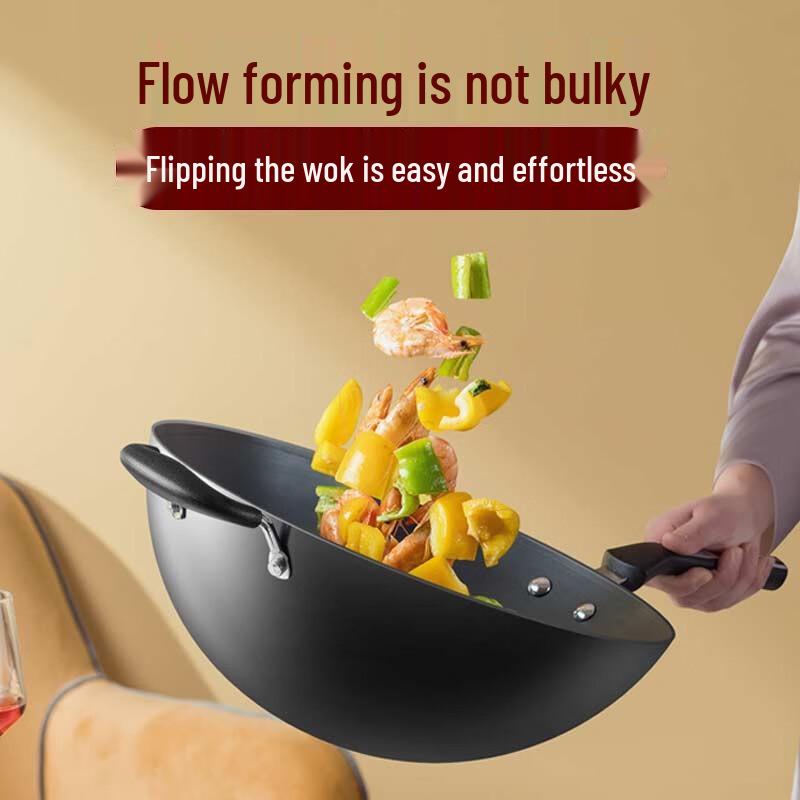 ASD 32cm Rust-Proof Cast Iron Wok
