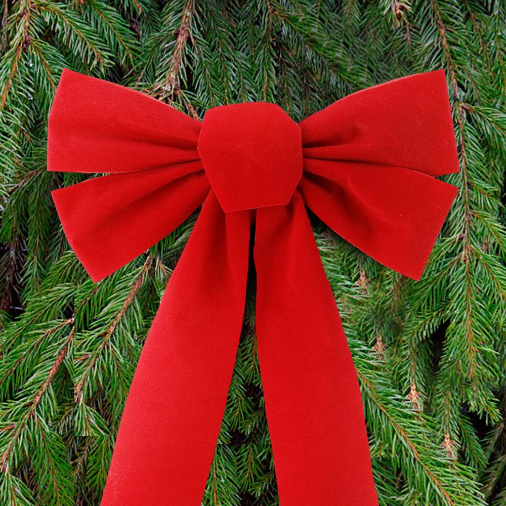 Grande Fiocco di Natale Fiocco di Velluto Rosso Decorazione Cima Albero di Natale Fiocchi per Ghirlanda Porta Decorazione Festa di Natale Capodanno