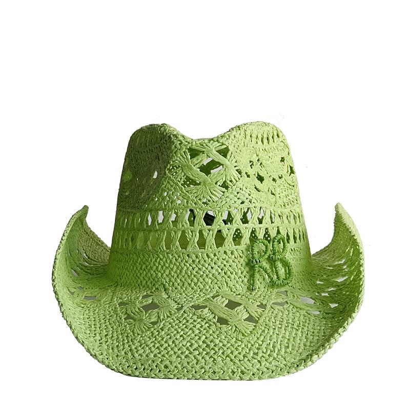 Fashionable Rb Cowboy Hat Letter Straw Hats For Women Men Summer Outdoor Holidays Beach Sun Hat For Women Fashion Panama