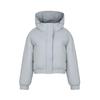 Women's Autumn and Winter Solid Color Padded Thickened Short Standing Collar Zipper Hooded Warm High Waisted Loose Bread Clothes Outerwear
