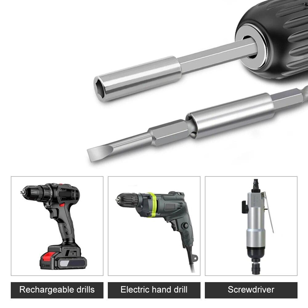 60/100/150mm Hexagonal Shank Extension Connecting Rod 1/4 Quick Change Hexagonal Shank Extension Rod Screwdriver Joint Tool Set