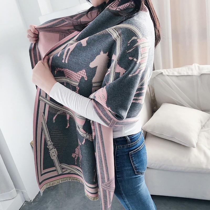 Winter Cashmere Scarf Lady Design Luxury Brand Warm Pashmina Blanket Wraps Women Shawl Female Decoration Thick Foulard