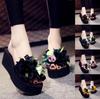 Elegante Damen Bohemian Stil Applikationen Blumen Knospen Hausschuhe Für Strand Spaß