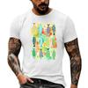Men's Casual Short Sleeve T Shirt Loose Fit Breathable Fabric Vintage Texture Graphic Print Summer Streetwear Activewear Top