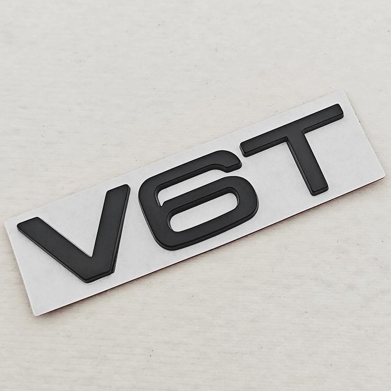 3D Metal Car Sticker Logo V6T Fender Side Badge Rear Trunk Emblem For Audi S4 S5 S6 S7 A8 Q7 Q8 SQ5 SQ7 SQ8 RS4 RS5 Accessories