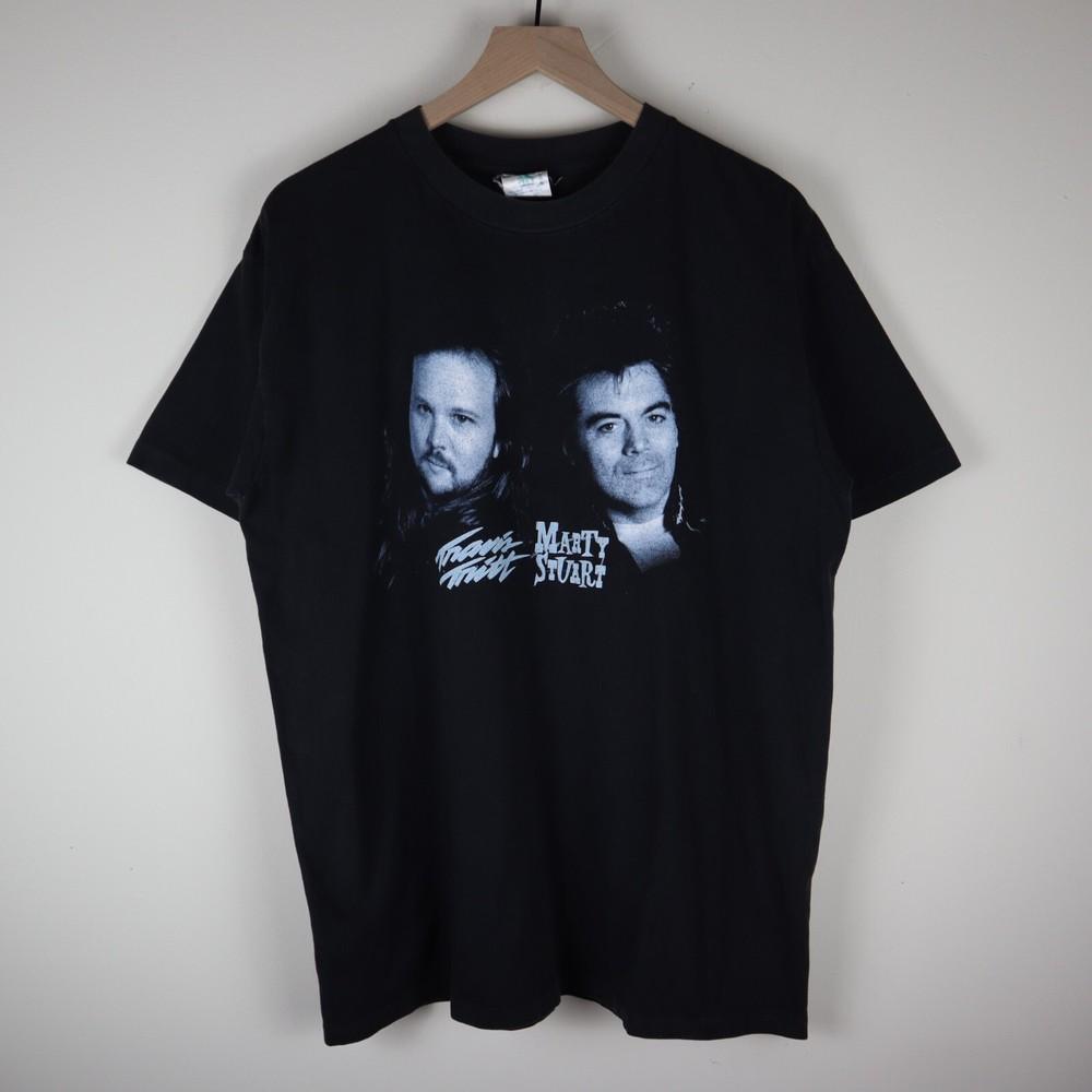 

Vintage 1996 Travis Tritt amp; Marty Stewart Double Trouble Tour Shirt Large 22x29 Unisex T-Shirt M