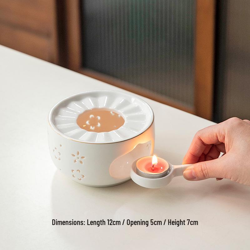 Japanese Candle-Heated Glass Teapot with Ceramic Base