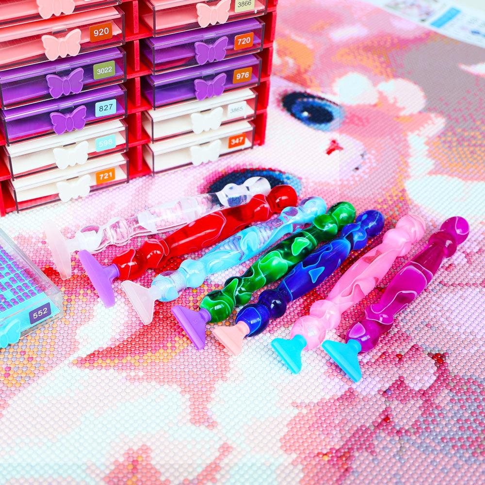 13pcs Diamond Art Painting Pen Kit - Ergonomic Resin Pen with 12pcs Screw Thread Tips, Multi Placer Tips for DIY Crafts