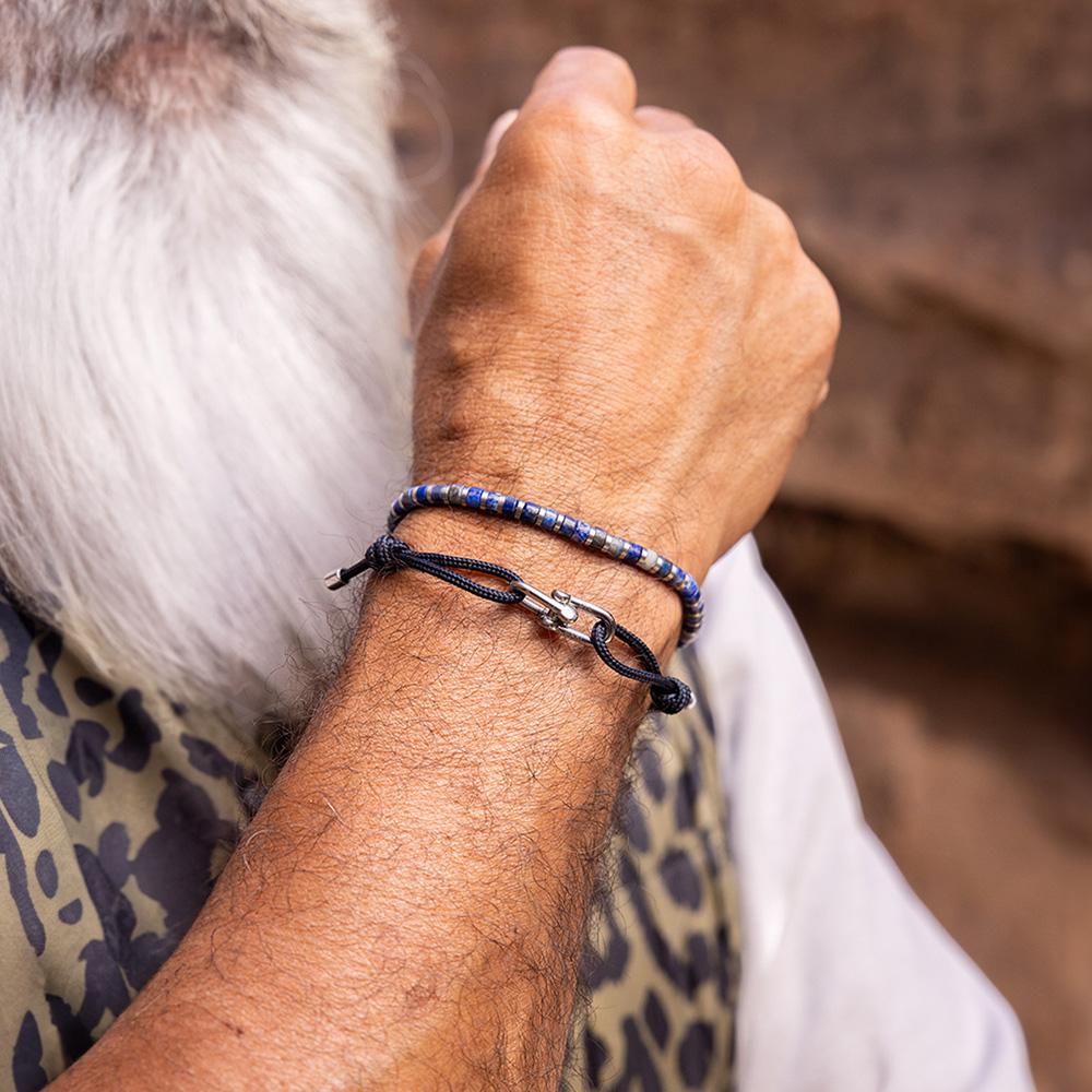 Pig&Hen Dunting Dean Bracelet - Navy X Silver