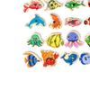 Wooden Magnetic Fishing Game Fine Motor Skill Magnet Fish Catching Counting Toy for Preschool