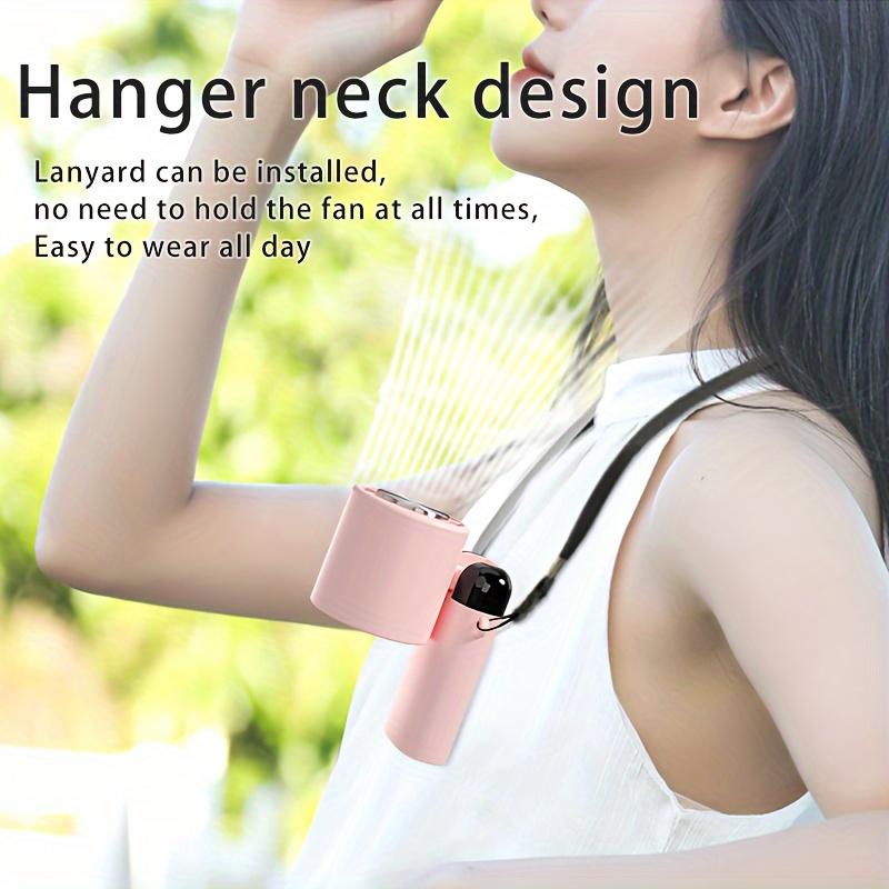 Portable Handheld Neck Cooling Fan, Three Adjustable Speeds, Cooling Mode, 4000mA Battery Rechargeable Personal Fan, Digital Power Display