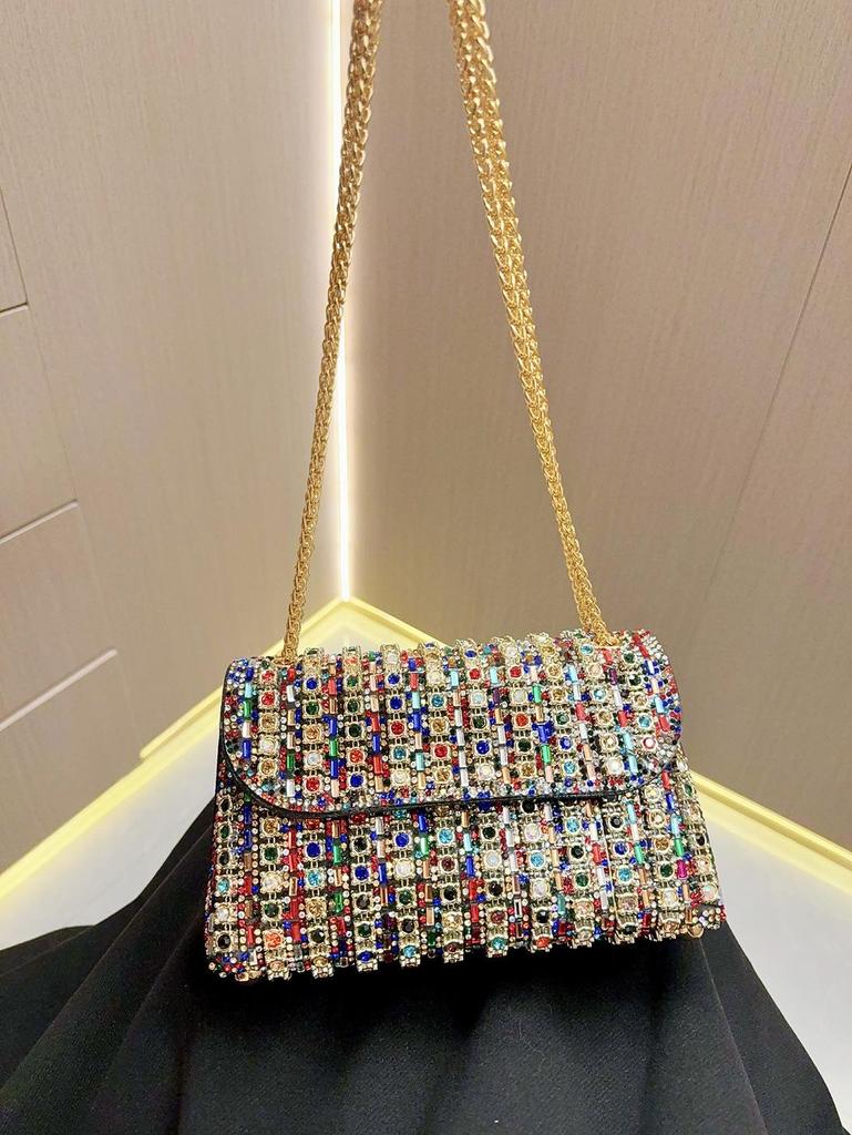 Retro Rhinestone Single Shoulder and Crossbody Evening Bag