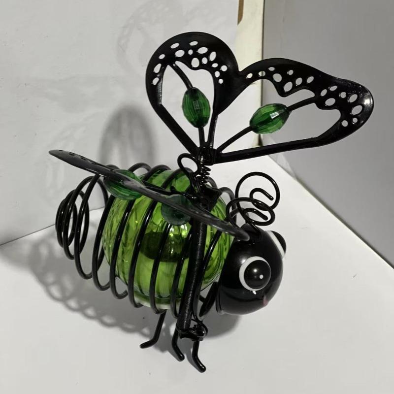 New Solar Bee Ironwork Pendant Light - LED Outdoor Garden Lamp - Garden Decoration Craft Ironwork
