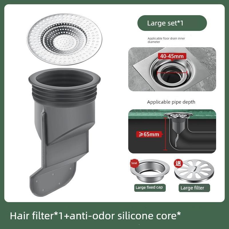 Bathroom Anti-Hair Drain Filter Stainless Steel Sewer Filter Cover Kitchen Sink Garbage Hair Anti-Clogging