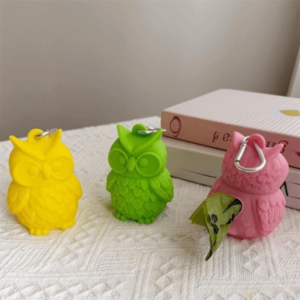Portable Pet Garbage Bag Dispenser Soft Silicone Waterproof Pet Poop Bag Holder Hanging with Hook Dog Poop Bag Storage