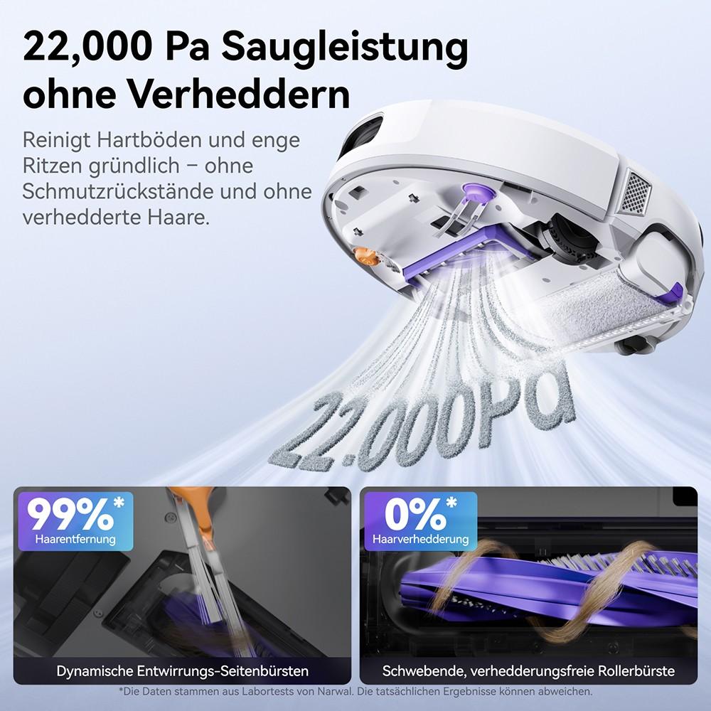 Narwal Flow Robotdammsugare 22000Pa Hyper Sugkraft, Självrengöring i Realtid, AI-driven Hinderundvikning