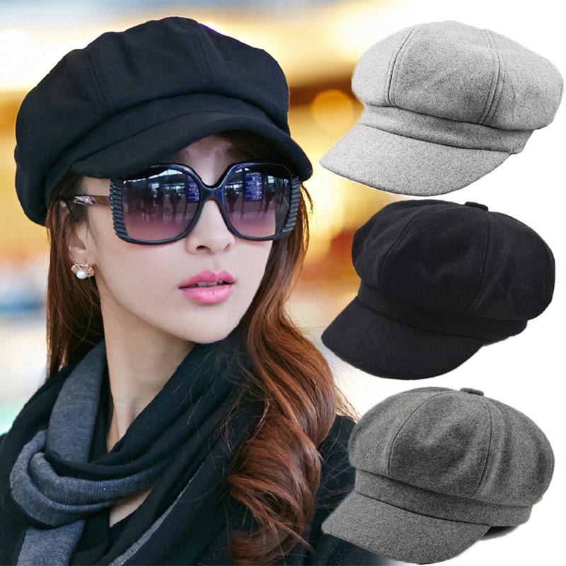 Women Beret Autumn Winter Octagonal Cap Hats Artist Painter Newsboy Hat Casual Beret Cap