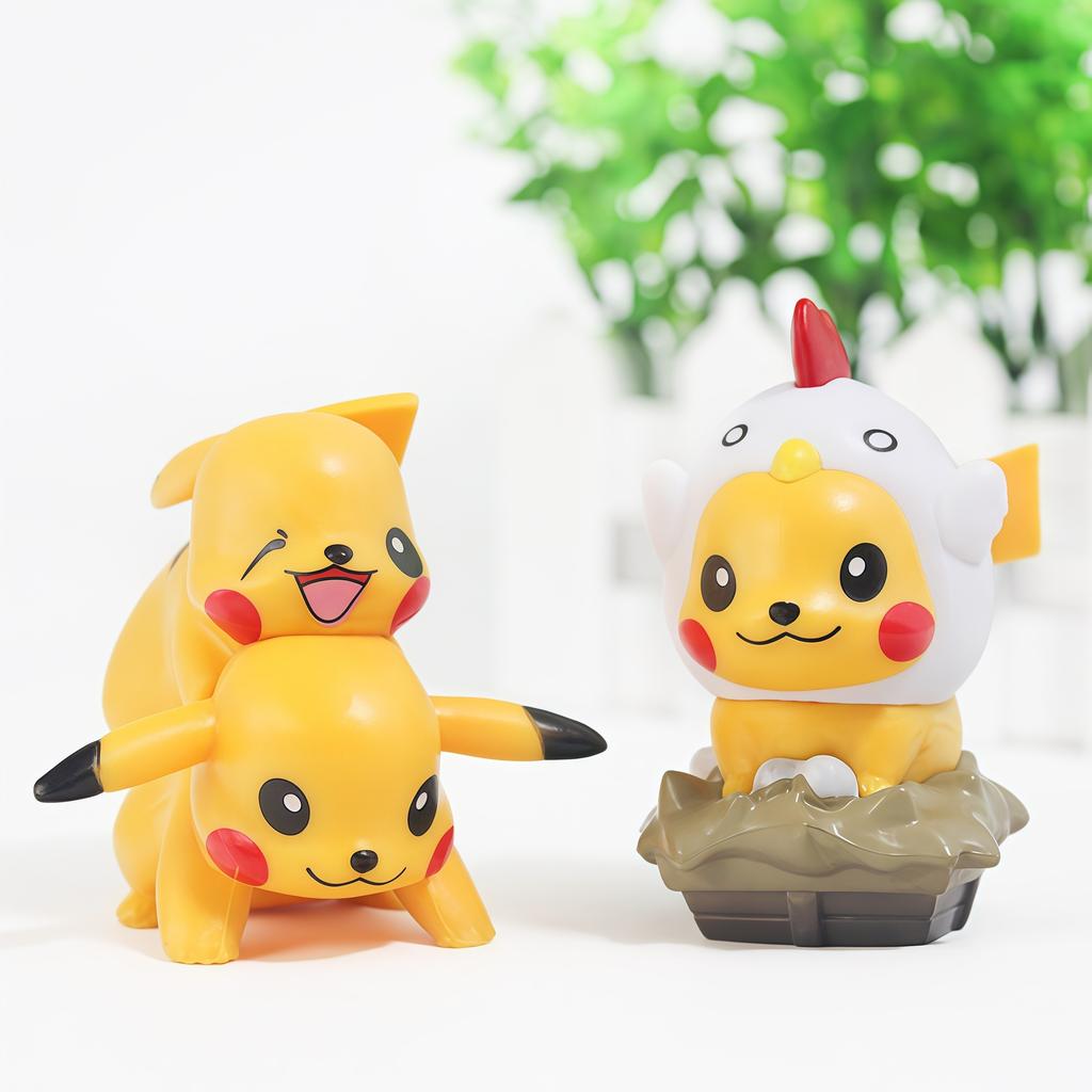 7Pcs/Set Pokemon Anime Pikachu Figure Toys Dessert Serise Ornaments Pikachu Action Figure Toy For Children Birthday Gifts
