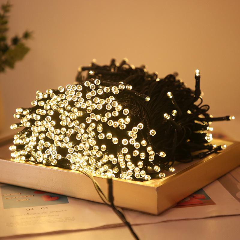 LED Solar Christmas String Lights: Waterproof, Super Bright, Durable Outdoor Fairy Lights for Courtyard Decoration.