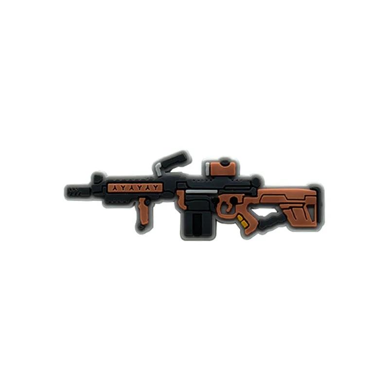 1-25 Stück Waffen Pistolen Dollar PVC Schuh Deko Zubehör Panzer Flugzeug Anhänger DIY Garten Schuh Schnalle Zubehör Party Ornament