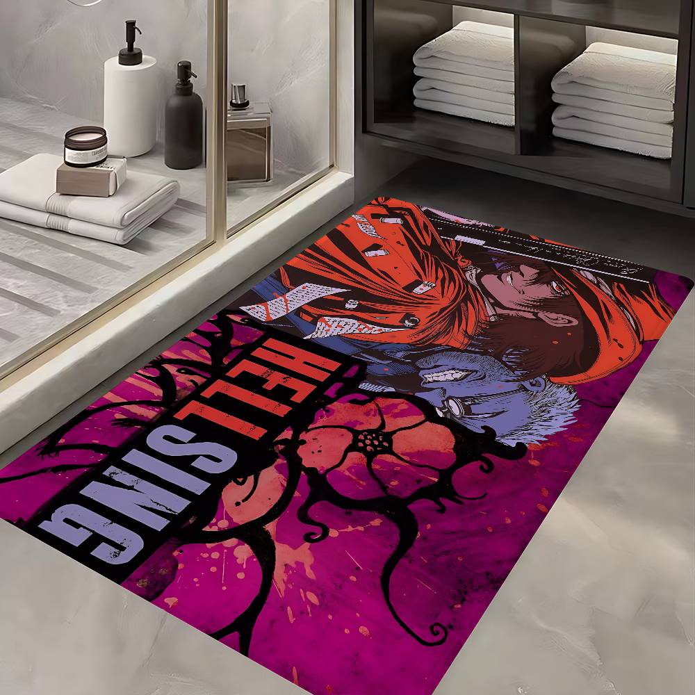 Horror Anime H-Hellsing Floor Mat INS Style Soft Bedroom Floor House Laundry Room Mat Anti-skid Household Carpets