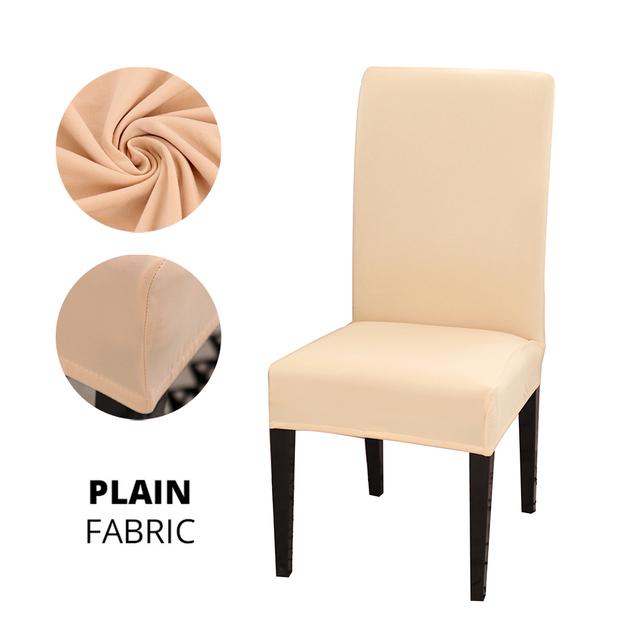 Ensfarget Stoltrekk Stretch Spandex Slipcover Protector For Kjøkken Stol Sete Hotell Bankett Bryllup Spisestue 1 /2 /4 /6 Stk
