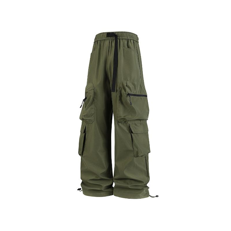 Men's four-season men's overalls solid color quick-drying multi-bag casual pants outdoor hiking pants
