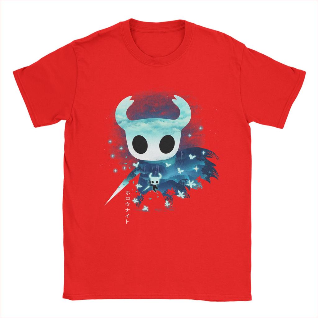 Herren T-Shirt Hollow Knight Silksong Lustiges Baumwoll-T-Shirt Kurzarm T-Shirts Rundhals Kleidung Grafikdruck