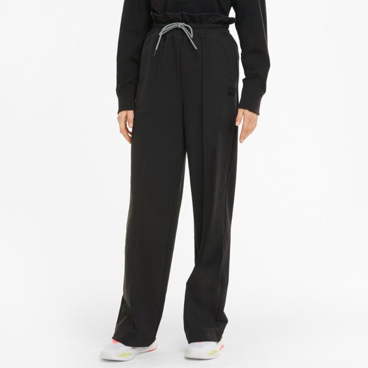 Puma Infush Paperbag Logo Solid Color Straight Leg Casual Pants Women bottoms Black 530266-01