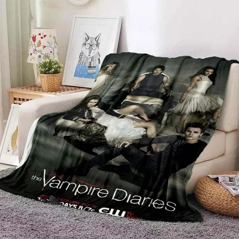 The Vampire Diaries 3D Printed Flannel Plush Blanket Bedspread Sofa Lazy Blanket Outdoor Lunch Break Blanket Travel Quilt Cover