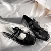 Модный ремень с двойной пряжкой женские балетки с квадратным носком и бантом туфли мэри джейн милые туфли лолиты лоферы на мягкой подошве женские броги балетки