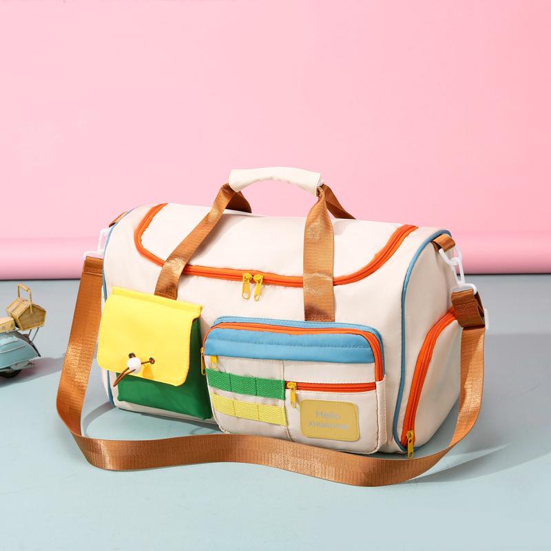 Fashion Contrasting Colors Large-Capacity Sports Fitness Bag Going Out Short-Distance Business Trip Travel Bag Dry And Wet Separation Boarding Storage
