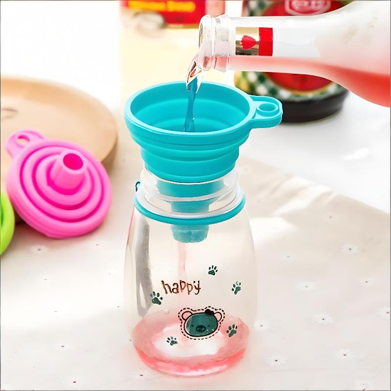 Kitchen Silicone Collapsible Funnel Set Of 10 Foldable-Cooking-Food-Grade For Filling Bottles Perfume Capsules Fry Oil Filter