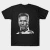 Men Black Print T-shirt Ricky Bobby No-Cut Transfer Paper Print Cotton Tshirt
