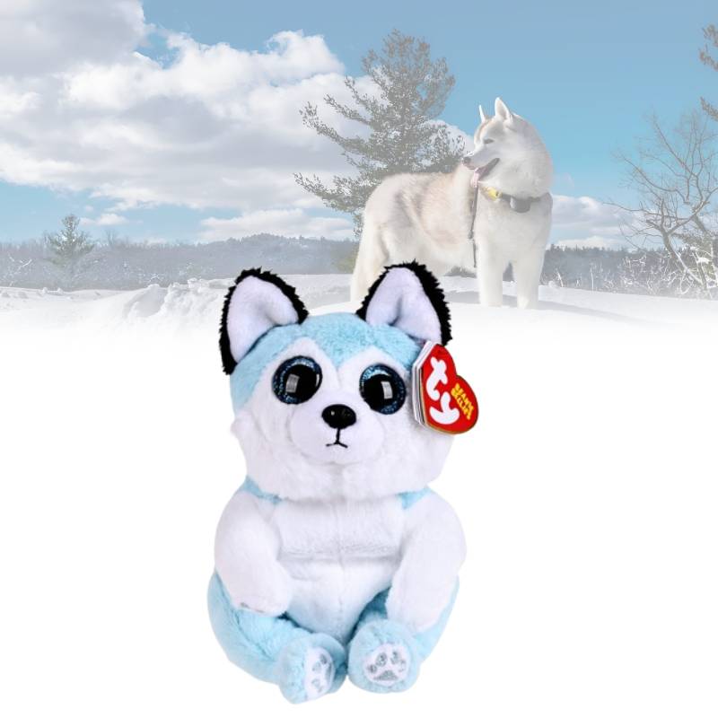 Ty Babies Beanie Siberian Husky Stuffed Animals Soothe Dolls Children Birthdays