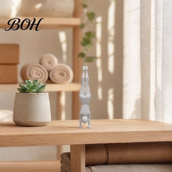 Sporty Girl Statue Inverted Figurine, 3D Printed Athlete Statue, White Sculpture for Home Table Shelf Decor Minimalist Art Piece