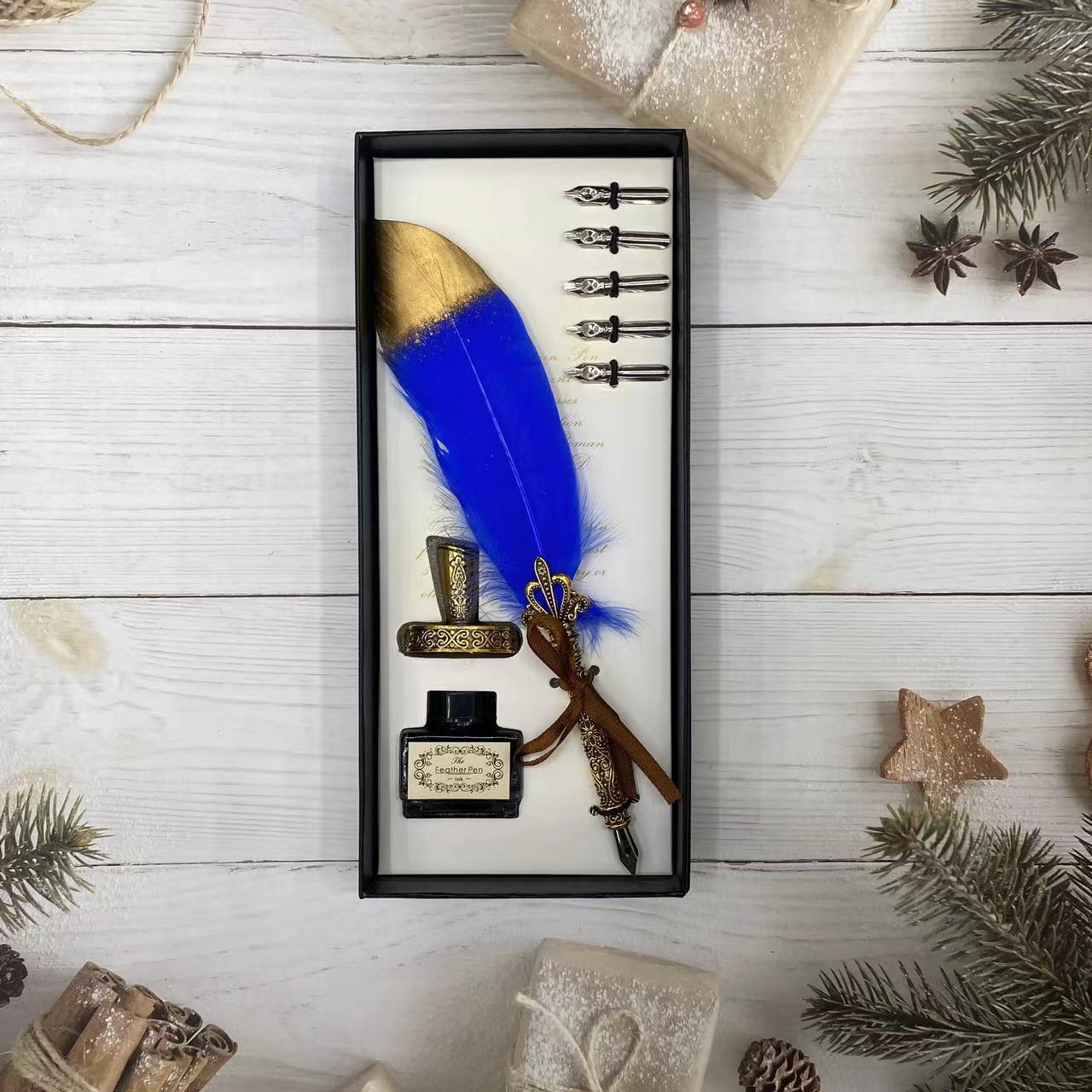 

Creative Vintage Quill, Available For Direct Sale, Crown Accessory Quill With Ink Base 0.5mm сапфир синий