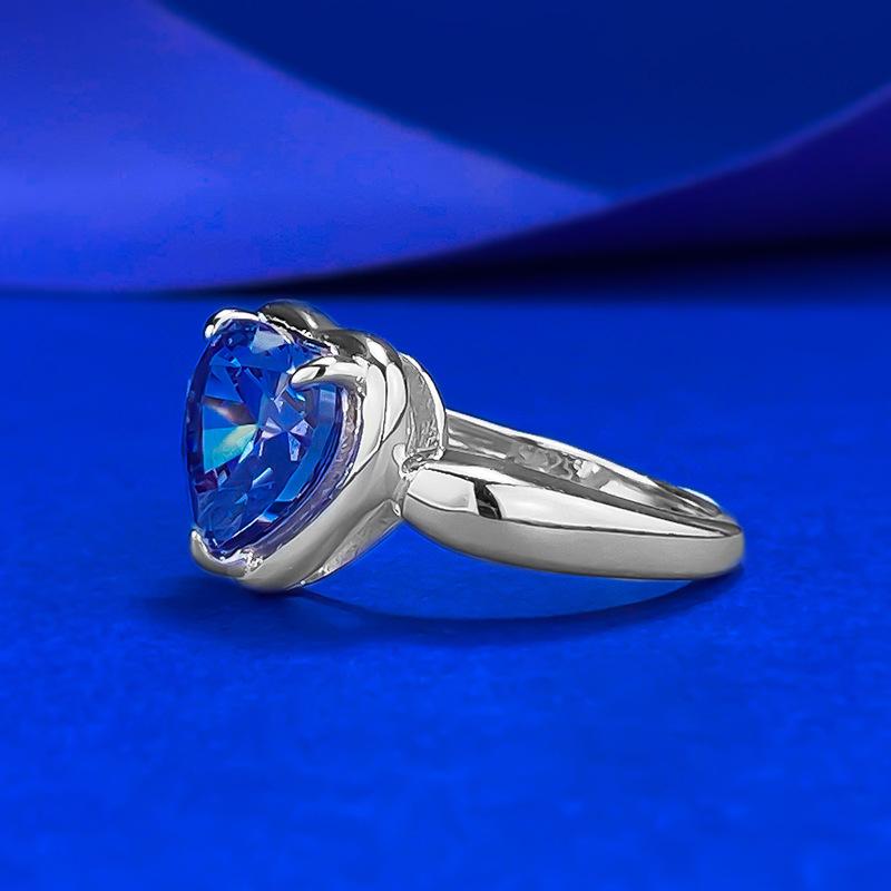 3 Carat Heart Of The Ocean Tanzanite Love Ring Summer Hot Push