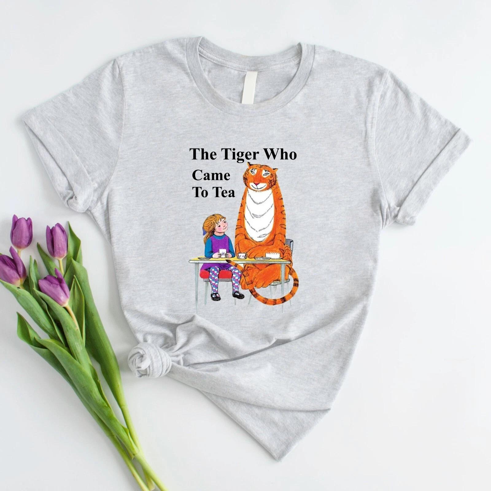 The Tiger Who Came To Tea Kids T-Shirt Children Story Book Lovers Boys Girls Top 4XL