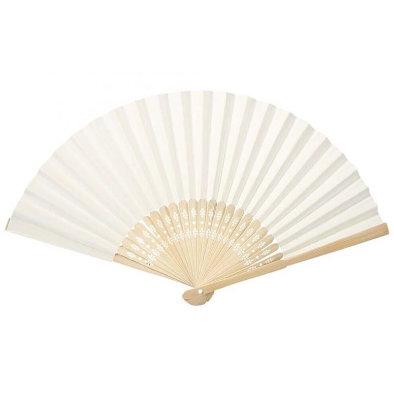 Chinese Opvouwbare Waaier Met Bamboe Baleinen, Doe-het-zelf Blanco Papieren Waaier, Decoratie Voor Bruiloft