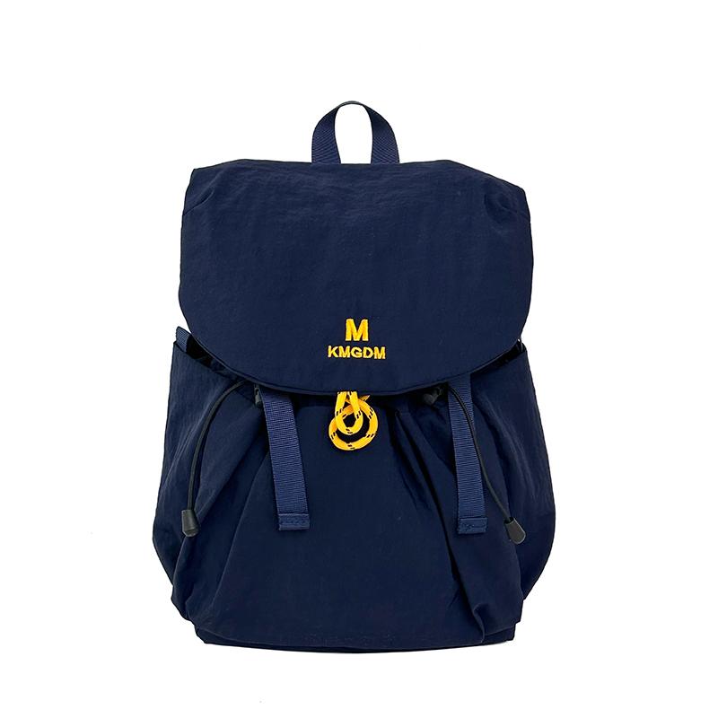 Drawstring Backpack Travel Contrast Backpack Lightweight Nylon Schoolbag