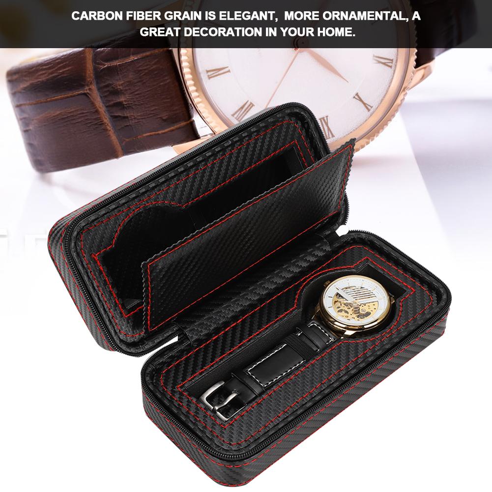 2 Grids Watch Case Organizer Wristwatch Storage Box Jewelry Display Container