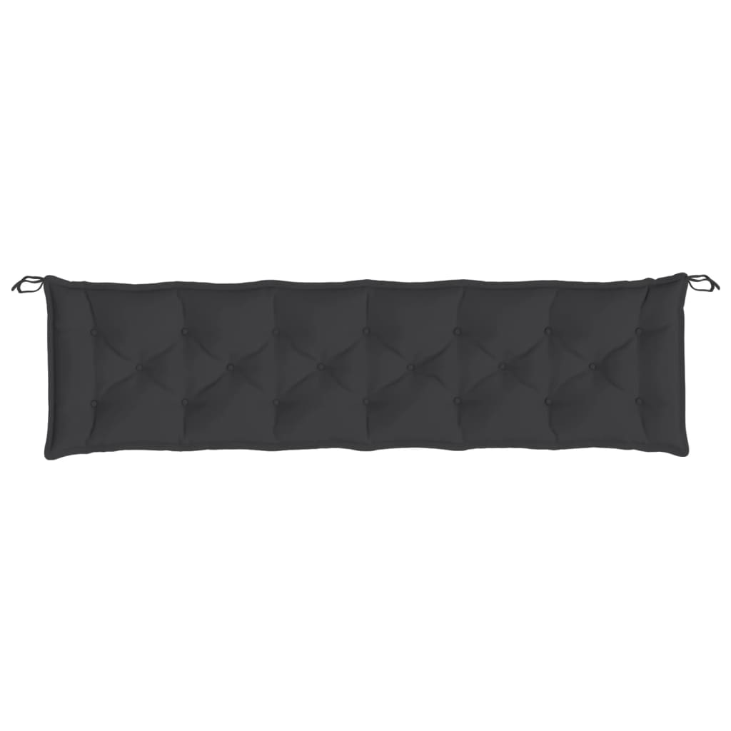 Garden Bench Cushions 2 Pcs Black 200x50x7 Cm Oxford Fabric