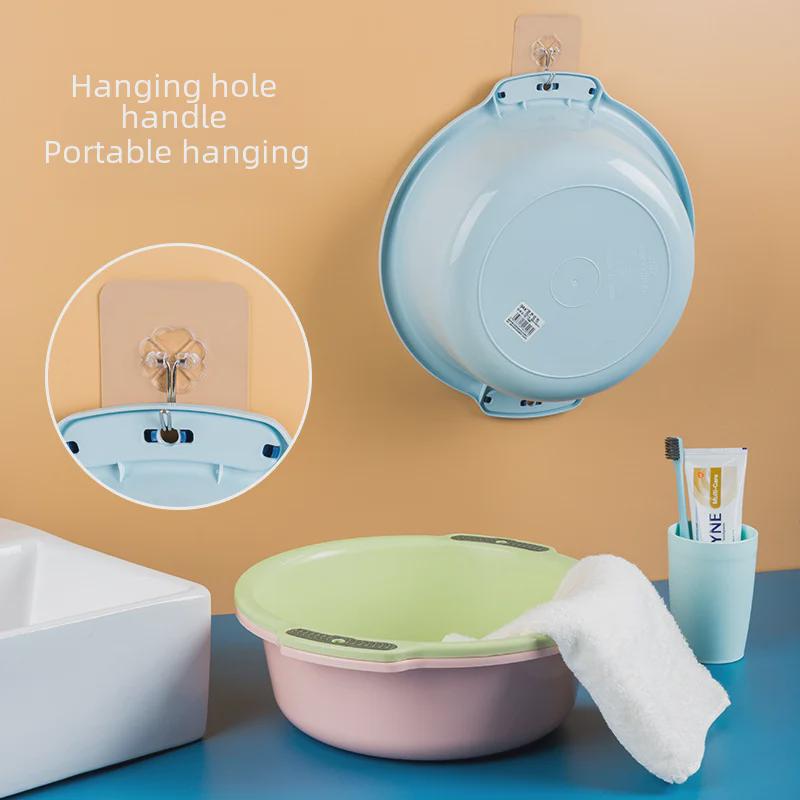 Large Capacity Double-Ear Plastic Basin for Household Use, Ideal for Washing Vegetables, Footbaths, and Storage